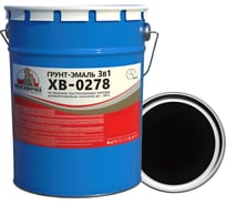 Грунт-эмаль Москвичка ХВ-0278, 3 в 1, черная ral 9005, 5 кг 4620105774437