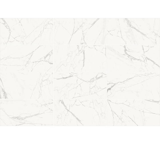 Керамогранит Delacora Porfido Carrara sugar-эффект 600x1200x9,5 1,44 м2 белый 60120PFC15
