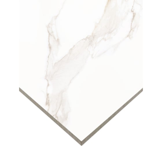 Керамогранит Delacora Calacatta Milazzo Gold sugar-эффект 600x1200x9,5 1,44 м2 белый 60120CMI01