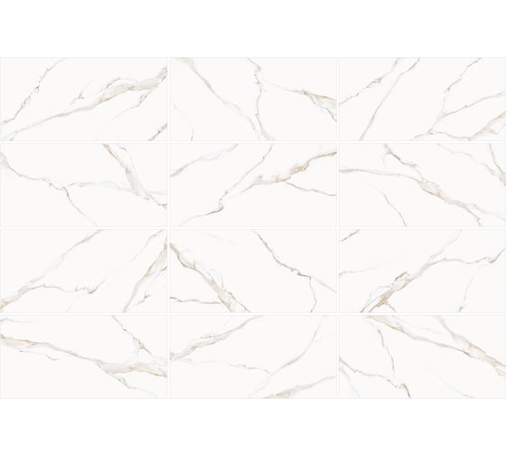 Керамогранит Delacora Calacatta Milazzo Gold sugar-эффект 600x1200x9,5 1,44 м2 белый 60120CMI01