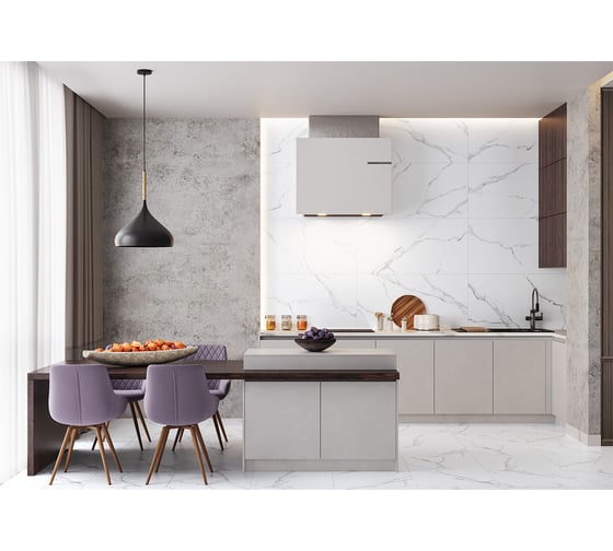 Керамогранит Delacora Calacatta Milazzo sugar-эффект 600x1200x9,5 1,44 м2 белый 60120CMI15