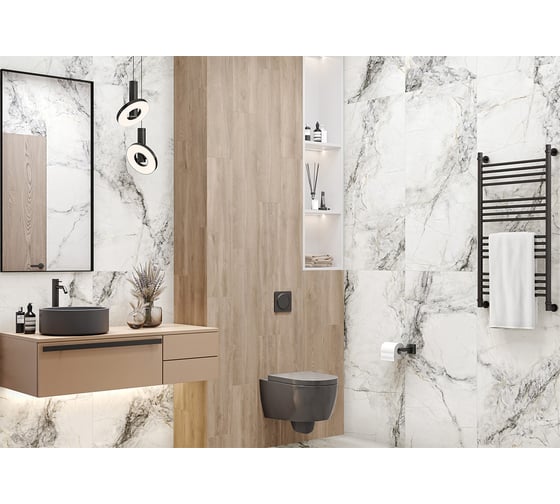 Керамогранит Delacora Tenerife sugar-эффект 600x1200x9,5 1,44 м2 белый 60120TEE15