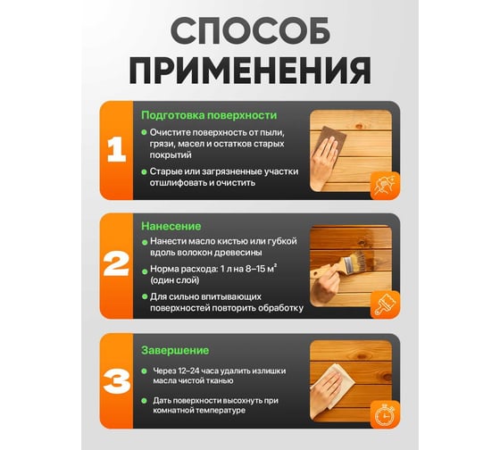 Масло для дерева MALARE прозрачное, антибактериальное, влагостойкое, термостойкое, экологичное, 1 л. 4660504765575