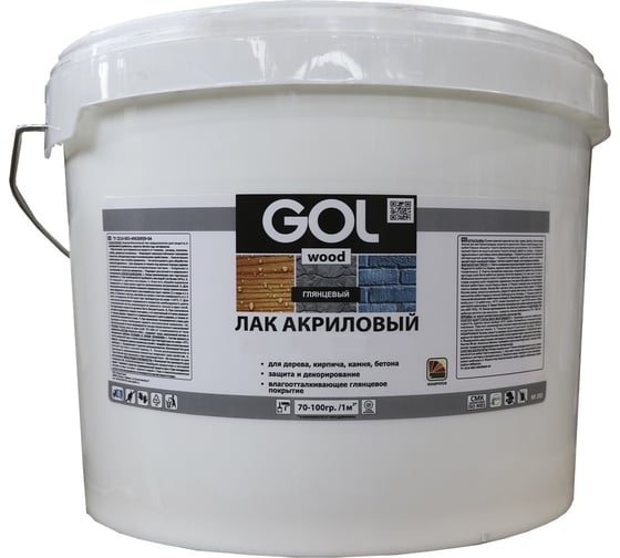 Акриловый лак Palizh GOL глянцевый , 9 кг морозостойкий бесцветный 11605955