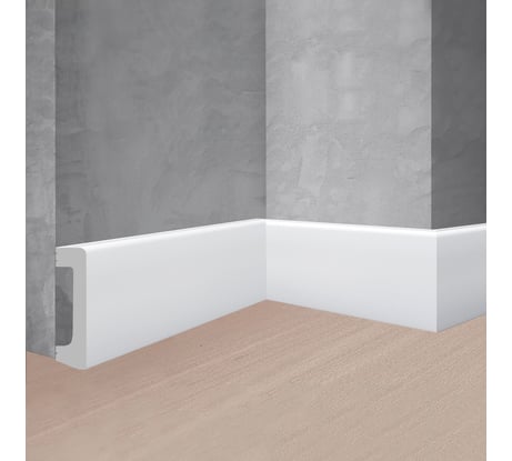 Напольный плинтус Stenopol 80х17х2000 мм УПАК под покраску C7235