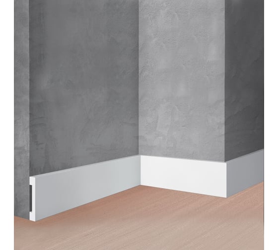 Напольный плинтус Stenopol 66х13х2000 мм УПАК под покраску C7157 1