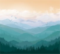 Обои Горы в бирюзовых тонах Топ Фотообои флизелин, 300х270 см 13-2155-F-3