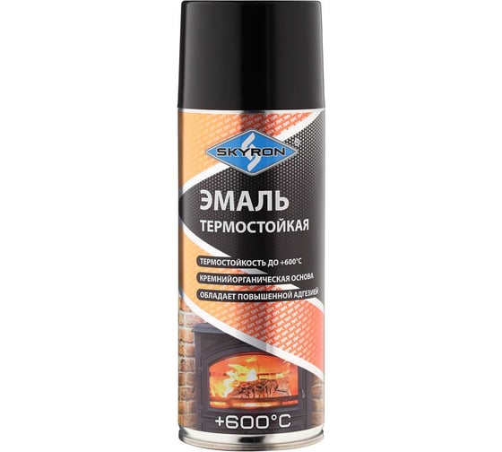 Термостойкая эмаль SKYRON черная SR-53003