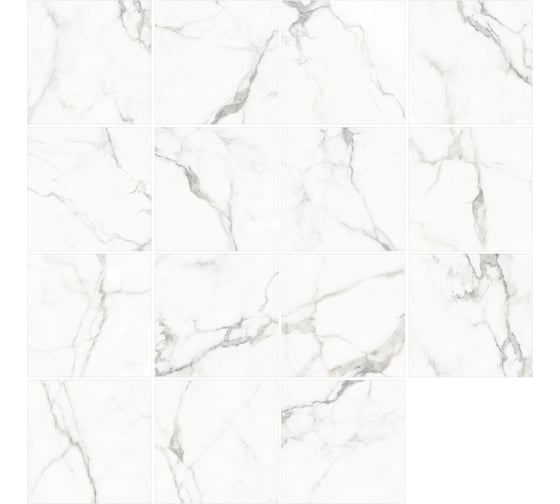 Керамогранит Delacora Calacatta Lincoln sugar-эффект 600x600x9,5 1,44м2 белый 6060CLL15