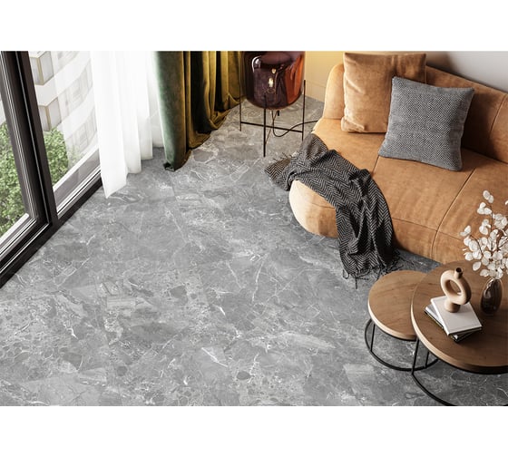 Керамогранит Delacora Greiny Graphite sugar-эффект 600x600x9,5 1,44м2 серый 6060GRY25