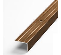 Порог угловой алюминиевый (24х18 мм; 0.9 м; декоративный; дуб темный) Лука 00000001506