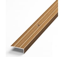 Порог угловой алюминиевый (24х10 мм; 0.9 м; декоративный; орех) Лука 00000002299