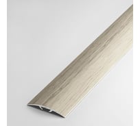 Порог прямой скрытый алюминиевый (35 мм; 0.9 м; декоративный; клен беленый) Лука 00000002320