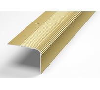 Порог угловой алюминиевый (54х41.8 мм; 0.9 м; декоративный; золото) Лука 00000001643