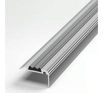 Порог угловой противоскользящий алюминиевый (35х20.8 мм; 1.8 м; анодированный) Лука УТ000002513