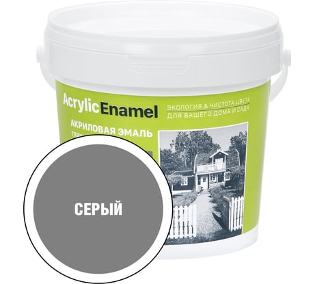 Универсальная эмаль ЗАО Декарт акриловая серая 0,9 кг 30835