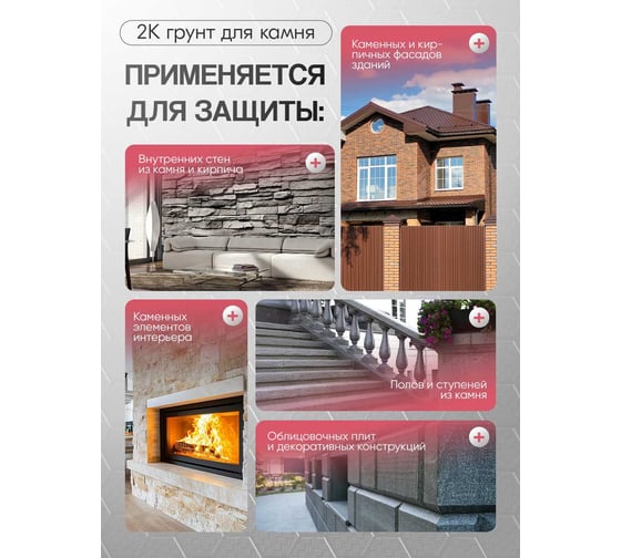Полиуретановый грунт MALARE 2К CARBON для камня и кирпича, двухкомпонентный адгезионный влагостойкий износостойкий укрепляющий, эластичный (1.8 кг + 70 гр отвердитель) 4660504765360