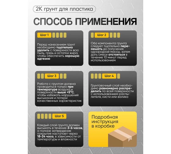 Полиуретановый грунт MALARE 2К CARBON для пластика, двухкомпонентный, высокопрочный износостойкий, укрепляющий, УФ-стойкий эластичный (16 кг + 640 гр отвердитель) 4660504765506
