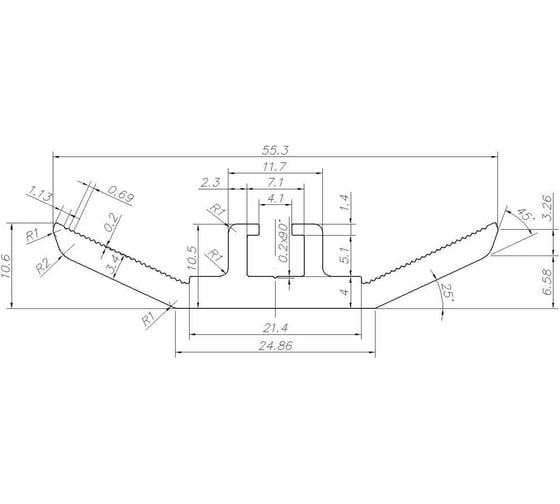 Профиль МЕТА-МИ ADP-55 алюминиевый GOLD 200 мм MI PR-1176
