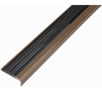 Угол РУССКИЙ ПРОФИЛЬ 40_20 0,9 золото с резиновой вставкой, черная, 10 штук 4607130276563