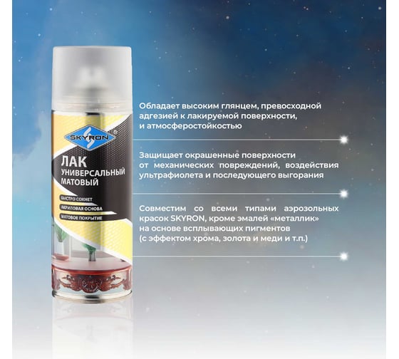 Акриловый лак SKYRON матовый SR-24003