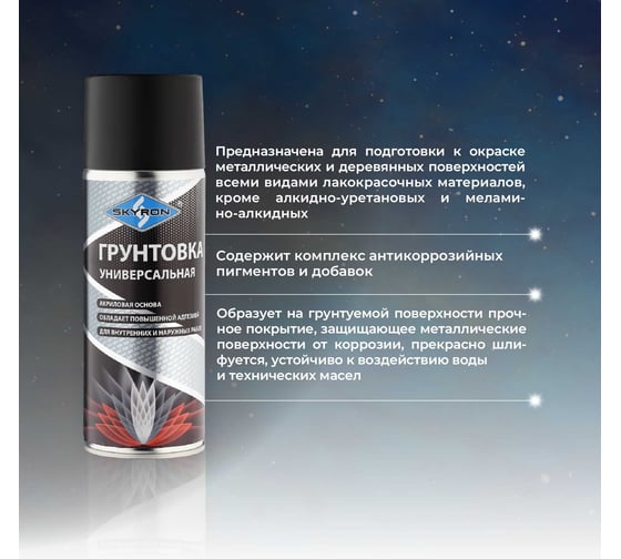 Универсальная грунтовка SKYRON акриловая черная SR-21002