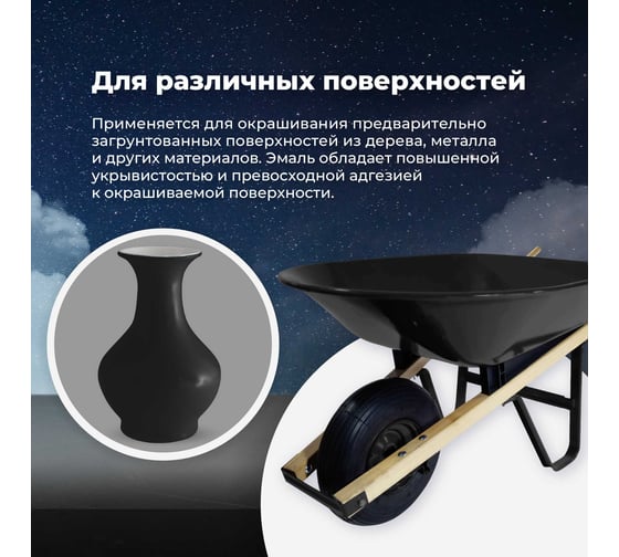 Универсальная акриловая эмаль SKYRON черная матовая RAL9005 SR-10905
