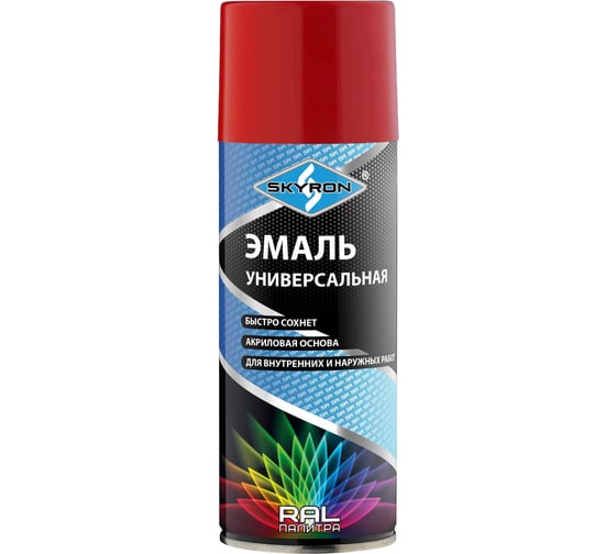Универсальная акриловая эмаль SKYRON красная RAL3020 SR-13020