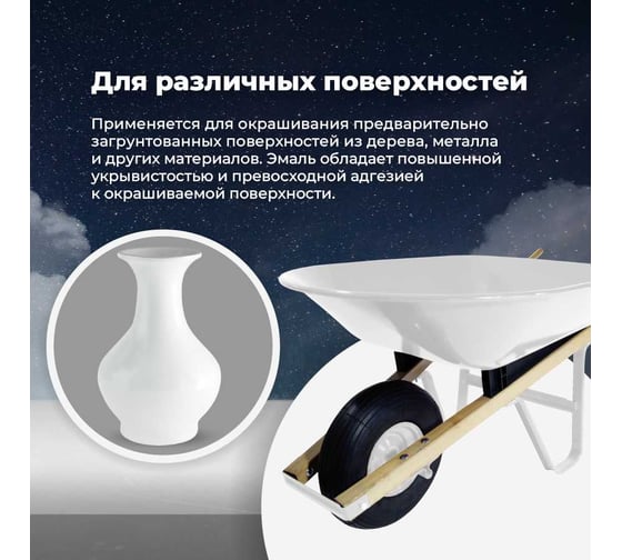 Универсальная акриловая эмаль SKYRON белая матовая RAL9003 SR-10903