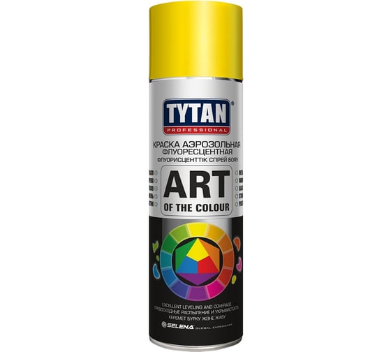Краска аэрозоль флуоресцентная TYTAN PROFESSIONAL art желтая, 400 мл 275975