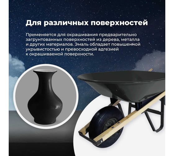 Универсальная акриловая эмаль SKYRON черная RAL9005 SR-19005