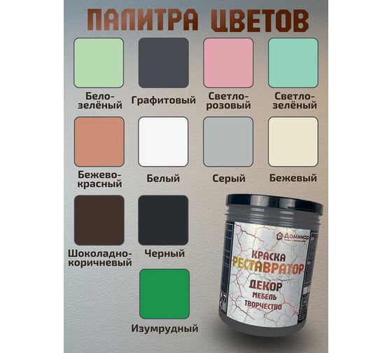 Износостойкая краска реставратор для мебели Доминар цвет графитовый, 0.3 кг S25845