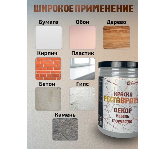Износостойкая краска реставратор для мебели Доминар цвет серый, 0.3 кг N49725