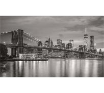 Обои черно-белые с видом на Бруклинский мост в Нью Йорке Топ Фотообои флизелин, 300х180 см 05-7088-МF-32