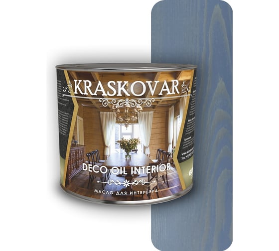 Масло для интерьера Kraskovar Deco Oil Interior Аквамарин 2,2 л 1424 1