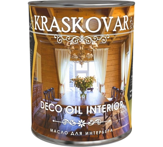Масло для интерьера Kraskovar Deco Oil Interior Антрацит 0,75 л 2230 1