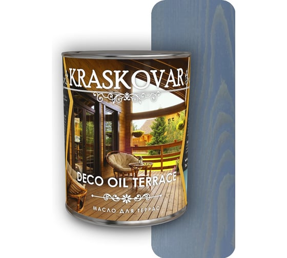 Масло для террас Kraskovar Deco Oil Terrace Аквамарин 0,75 л 1428