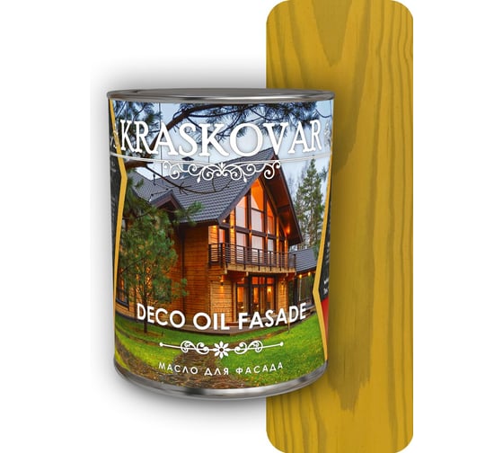 Масло для фасада Kraskovar Deco Oil Fasade Сочная дыня 0,75 л 1631 1