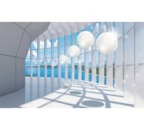 Обои 3D Тоннель с белыми шарами Топ Фотообои флизелин, 300х180 см 02-9043-F-32