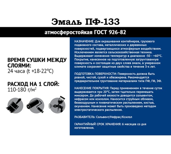Эмаль Мицар ПФ-133 25 кг черный УТ000001869