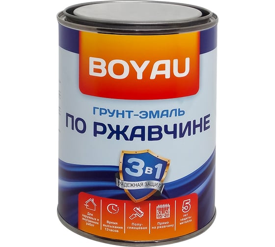 Антикоррозионная эмаль-грунт по ржавчине 3в1 Lakko серая, 1 л EG1LSE