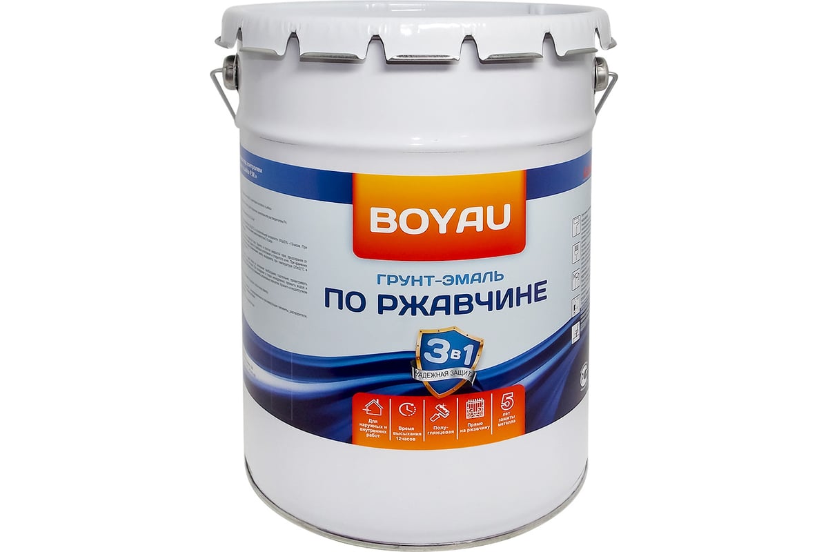 Антикоррозионная эмаль-грунт по ржавчине 3в1 Lakko серая, 5 л EG5LSE ...