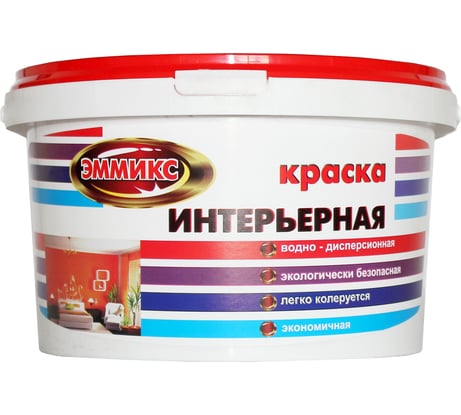 Интерьерная краска для мебели Эммикс моющаяся, без запаха, по дереву, белый, 3 кг 4690417047291