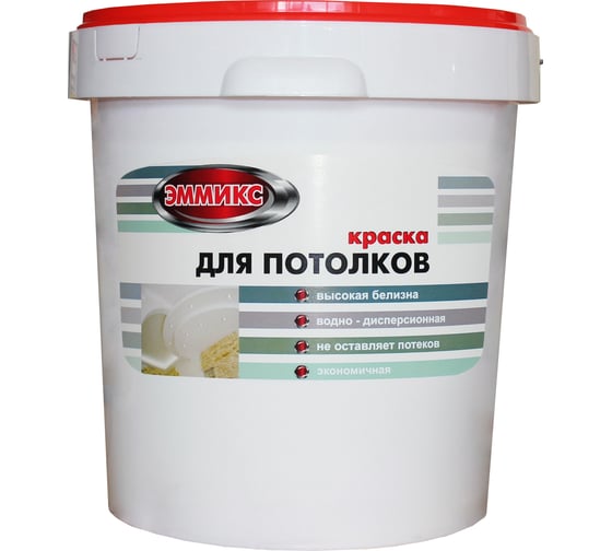 Краска для потолка Эммикс акриловая, белая, 25 кг 4690417046683