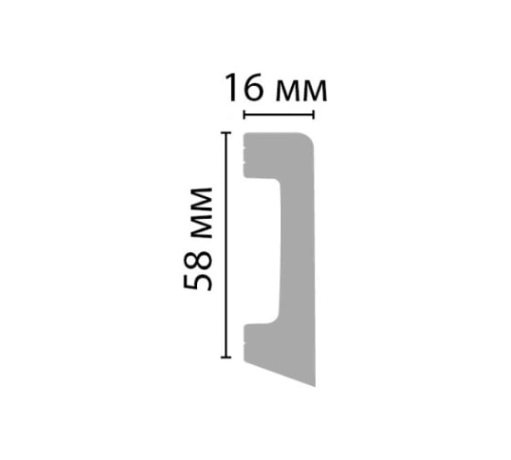 Плинтус напольный DECOMASTER D234-117ДМ (58х16х2400 мм) черный матовый D234-117 ДМ