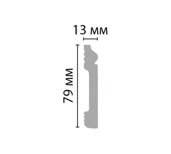 Плинтус напольный DECOMASTER D005-119ДМ (79х13х2400 мм) белый матовый D005-119 ДМ