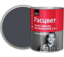 Грунт-эмаль 3 в 1 РАСЦВЕТ серый графит RAL 7024 0.9 кг 87388