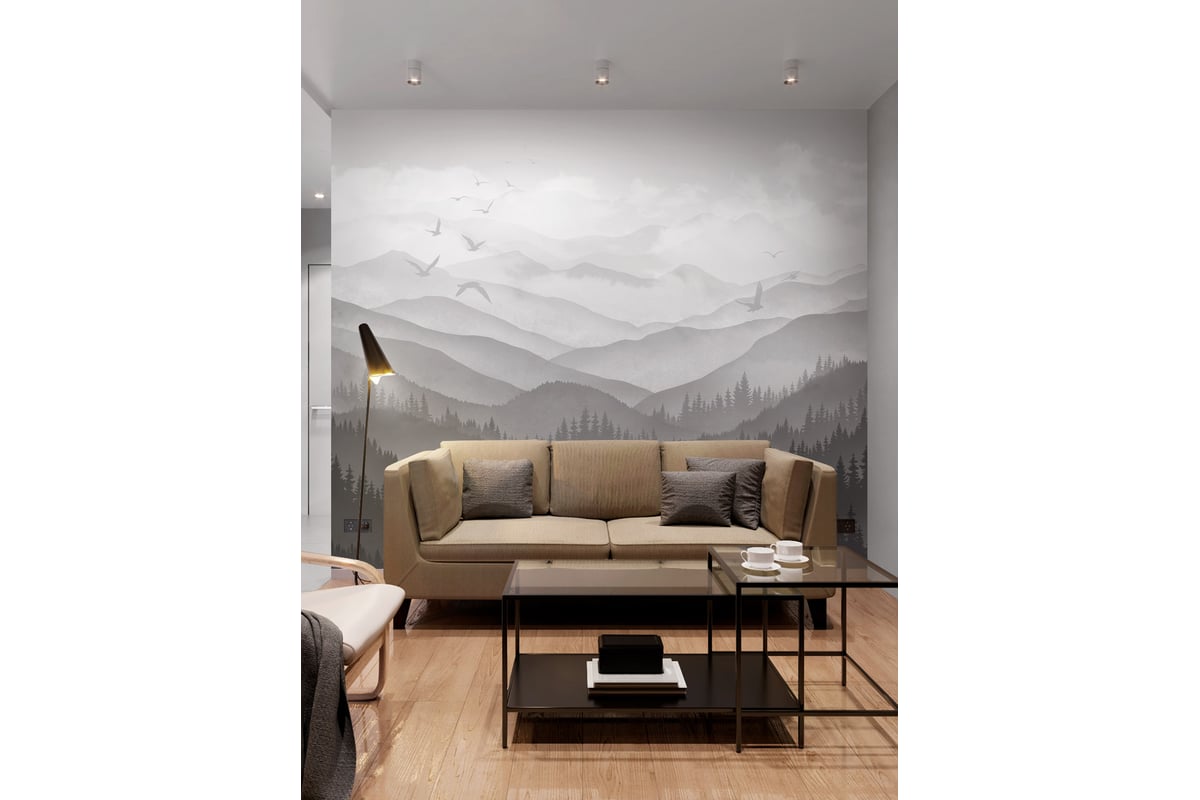 Обои Горы в серых тонах Топ Фотообои флизелин, 300х270 см 13-2170-МF-3 ...