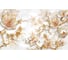 Обои Ветви под золото с белыми 3D цветами на белом фоне Топ Фотообои флизелин, 300х180 см 02-2016-МF-32 1