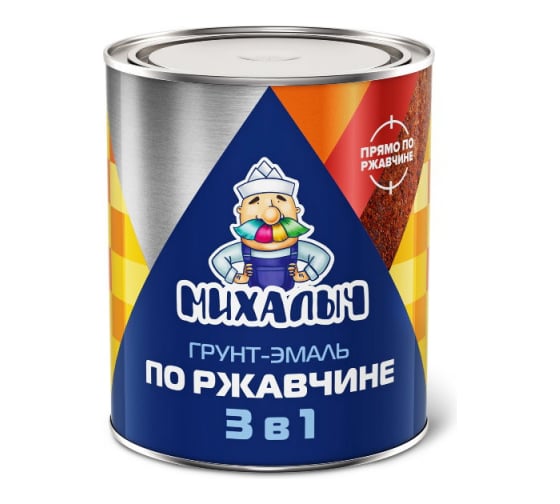 Грунт-эмаль по ржавчине 3 в 1 Михалыч серая 25 кг X104215414 1